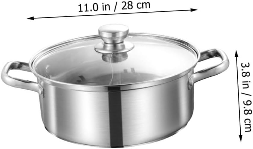 Xmas Double Handle Stainless Steel Hotpot Pot, Thickened Silver