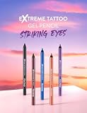 Flormar Extreme Tattoo Gel Pencil – Eyeliner z efektem tatuażu – Intensywnie pigmentowany brokatowy eyeliner w pisaku – Wodoodporny eyeliner w żelu do makijażu oczu – 001 Glitzy Brown