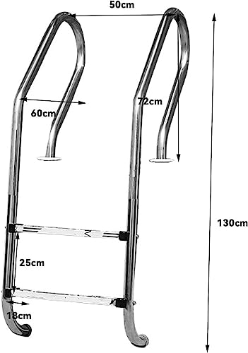 Escalera para piscina de acero inoxidable con 2 peldaños miniatura 7