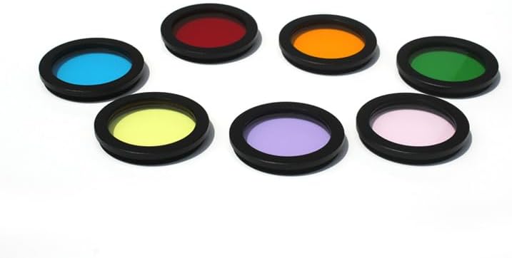 2 Inch Telescope Eyepiece Filter Kit Astronomical Telescope Accessories Moon Filter with 5 Color Filters for Astronomical observations (7PCS)