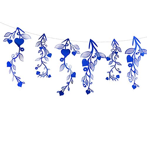 24 Pcs Royal Blue Leaf Decorations For Spring Party Garland Hanging Leaves Greenery Vines Banner Backdrop Wall Decals For Birthday Anniversary Wedding Bridal Baby Shower Engagement #TOP2