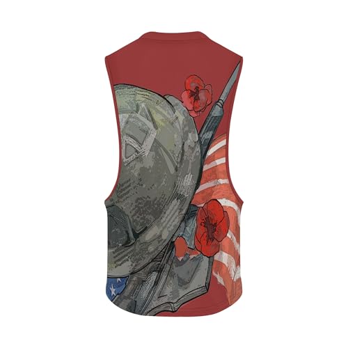 Image of Zhyaj Summer Tanks Top for Men Flag Graphic Print Sleeveless Shirts Casual Working Out Vest T-Shirts Loose-Fit Men's Tank
