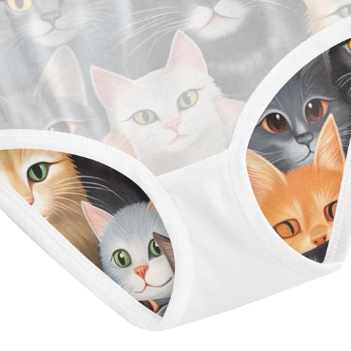 Cute Colorful Cat Toddler Cotton Underwear, Underwear Girls, 2T–8 Years4