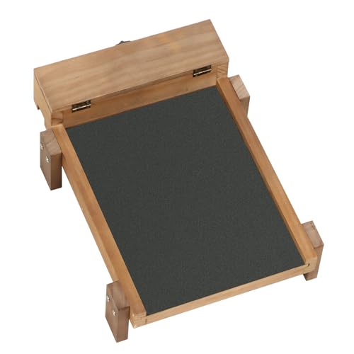 Dog Nail Scratch Board with Treat Drawer - Dog Scratch Pad for Nails - Durable Wooden Nail Filing Board for Stress-Free Grooming Includes 3 Replacement Sandpaper Sheets