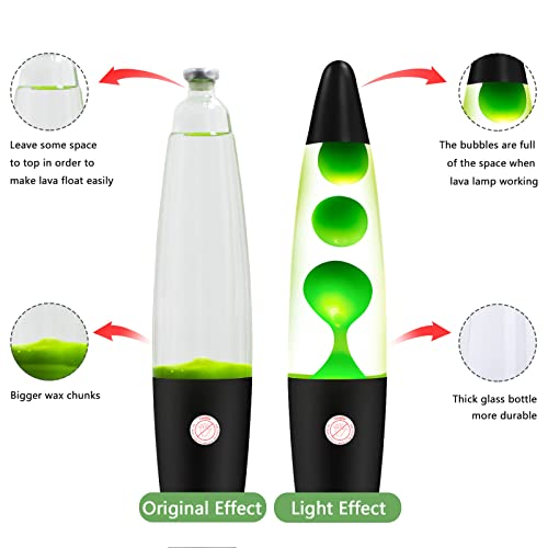Vanful Lava Lamp Green Wax In Clear Liquid, Liquid Motion Lamp As Night Light Entertainning For Adults And Kids With Black Base And Cap #TOP3