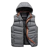 IFUKENSIFUKENS Hoodie Herren Polyester Offene Klassische Soft Kapuzenshirt Hooded Schlichte Hoodies Herren Ohne Arm Reißverschluss Herbst Weich Outdooren Grau