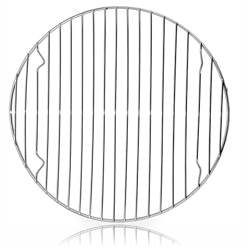 GOLDY Cooling Tray Heavy Duty Round Cookie Rack for Roasting Grilling Cooking and Drying Chrome Metal Wire Cake Cupcake Holder Biscuits Organizer Bakeware Home Kitchen Essentials 25cm (1 Pc)