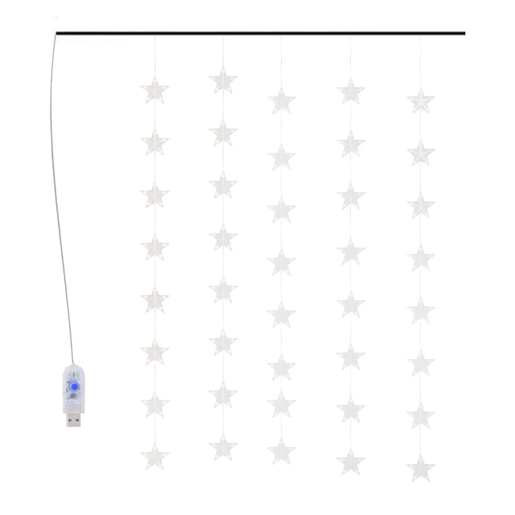 Furniture Select-LED - Guirnalda de luces LED con forma de estrella (200 LED, luz blanca cálida, 8 funciones)