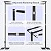 Qoolfoto 8.9x10ft Pipe and Drape Backdrop Stand, Three Crossbar, Heavy Duty Adjustable Background Frame with Metal Base for Parties Photography Wedding Photoshoot Decoration - Black