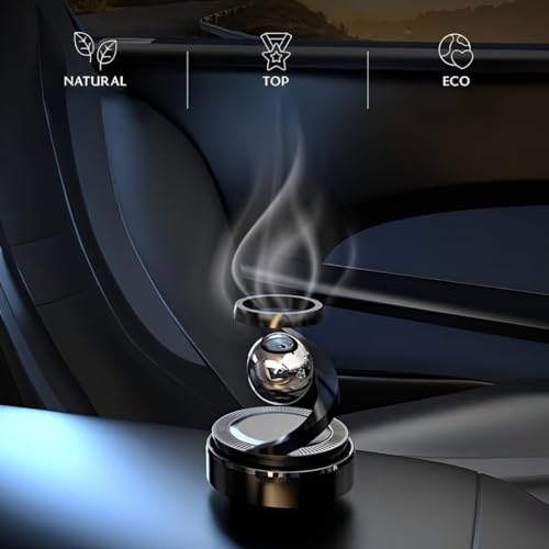 Image of Solar Car Dashboard Air Freshener with Rotating Perfume Diffuser, Automatic Solar Powered Dashboard Fragrance Decor, Spiral Stand Design, Car Interior Accessory, Dashboard Decoration for Cars