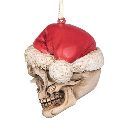 Design Toscano Ornamento Dell'albero Di Natale - Skelly Babbo Natale Con Santa Hat Skeleton Figura Holiday Ornaments - 4