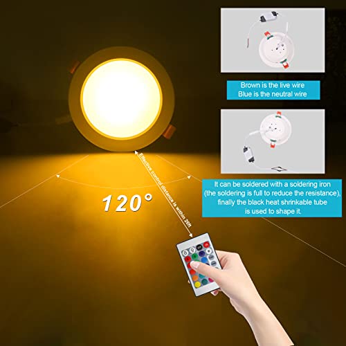 Esbaybulbs Led Recessed Lighting, 4 Inch 10W Rgb Recessed Light Color Changing W/Remote Control Led Ceiling Panel Light 10 Pack #TOP4