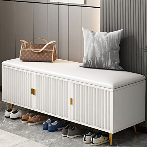 Rangement pour armoire à chaussures multifonction avec petit banc d'assise et étagère modulable