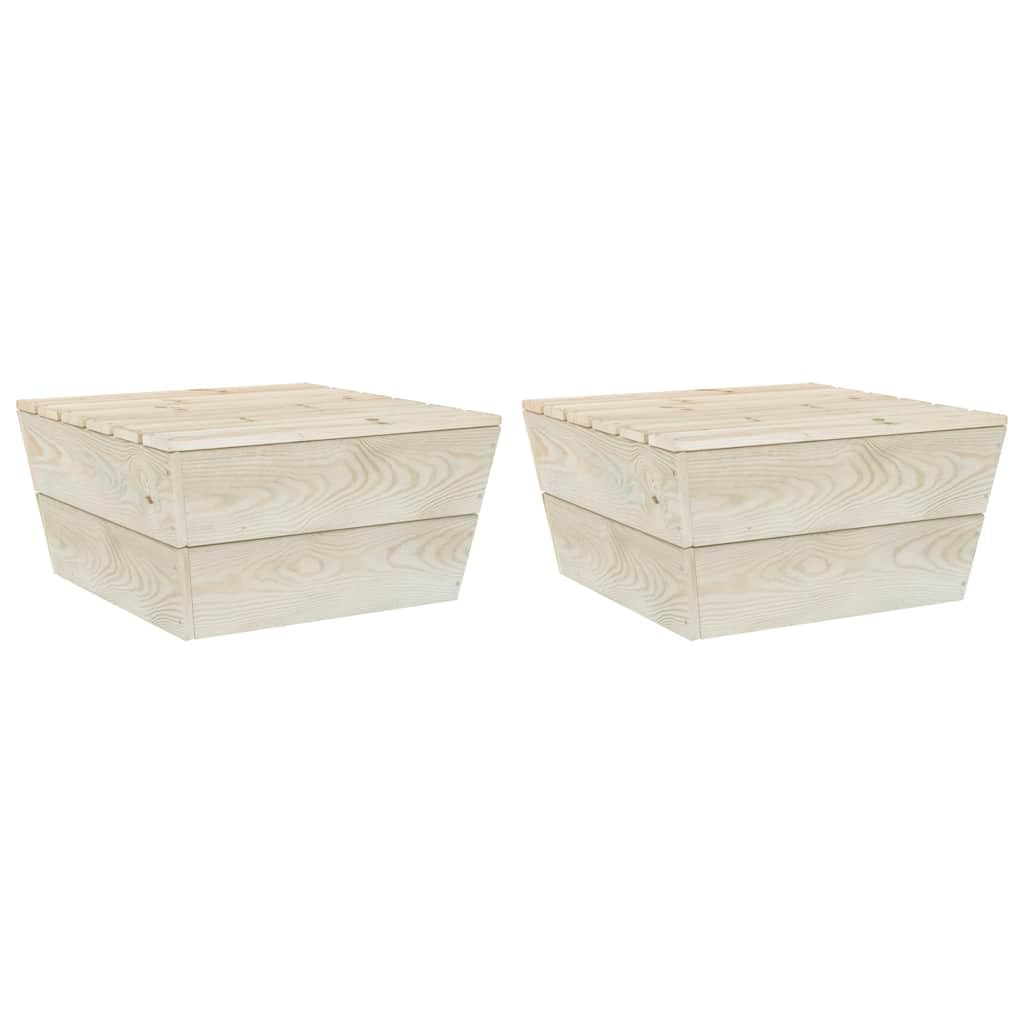 vidaXL 2X Madera de Abeto Impregnada Mesas de Jardín Centro Exterior Patio Terraza Balcón Café Té Sofá Muebles Mobiliario Duradera Robusta