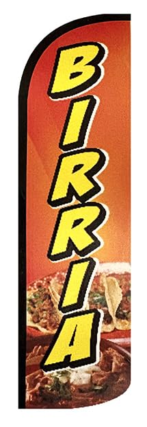 Birria drapeau swooper publicitaire extérieur sans vent avec plumes 90 x 350 cm 4 Less Co