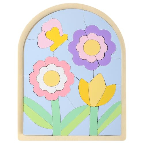Image of Lasoba Jigsaw for Baby Boys, Wooden Puzzles for Toddlers 3-5, Boys Girls Birthday Gift for Kids Ages 4-6, Toddler Puzzles Montessori Toys for 3 Year Old, Great Gifts for 3+ Year Olds (Flowers)