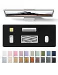 YSAGi Leather Desk Mat, Large Mouse Mat, Non-Slip Desk Pad, Waterproof Leather Table Protector Writing Pad for Office and Home (60 x 35 cm, Black)