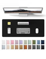 YSAGi Leather Desk Mat, Large Mouse Mat, 60 x 35 cm, Black