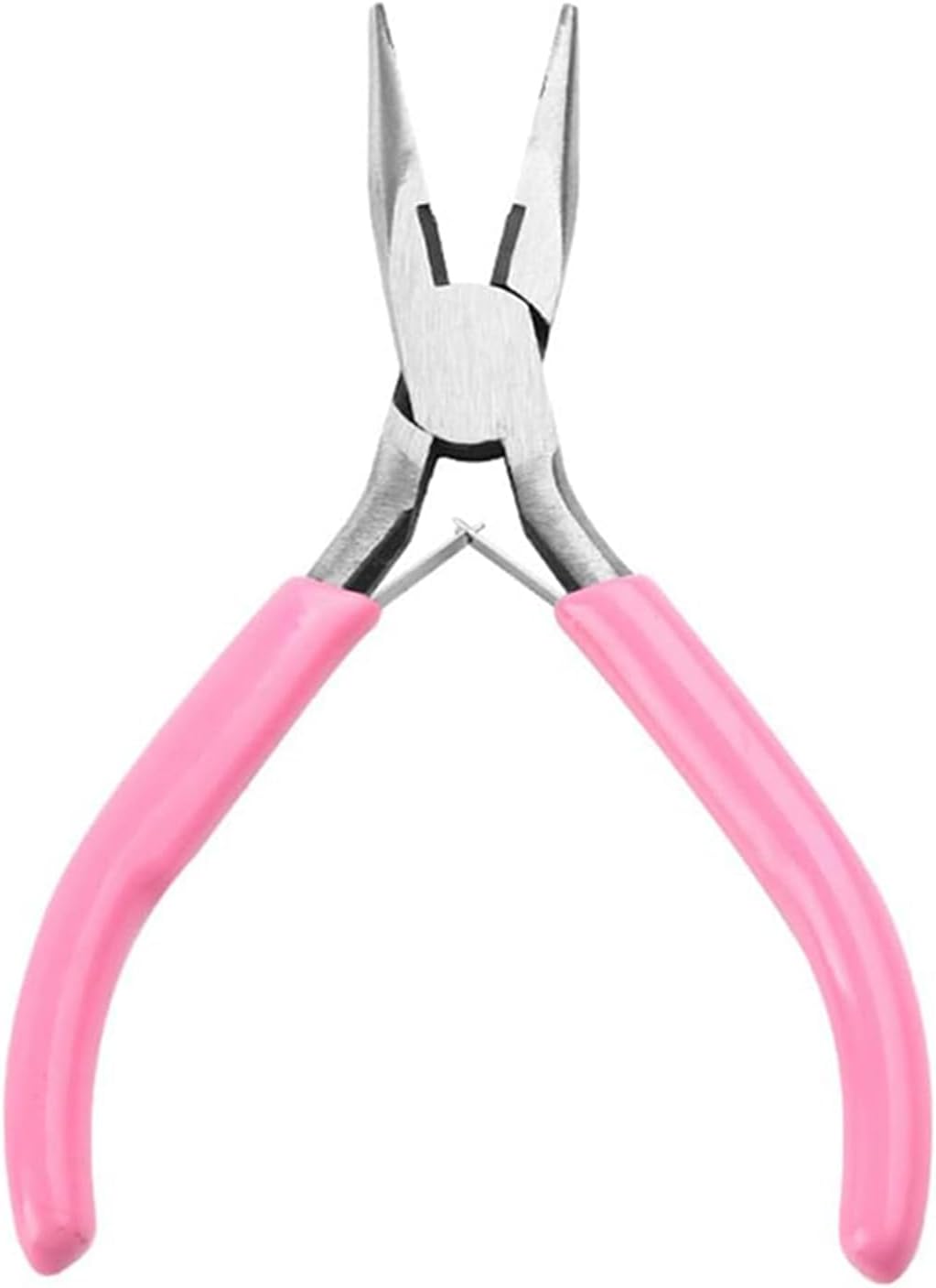 Needle Nose Pliers 4.5 Inch for Jewelry Making, Small Needlenose Mini Comfort Grip Handle Craft Pliers (Pink)