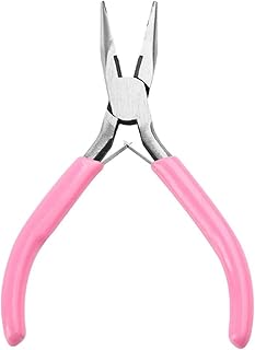 Needle Nose Pliers 4.5 Inch for Jewelry Making, Small Needlenose Mini Comfort Grip Handle Craft Pliers (Pink)