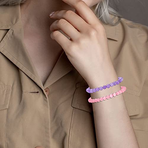 Mozaka 12Pcs 6Mm Natural Crystal Stretch Bracelets Power Healing Stone Beads Bracelets Semi Precious Gemstone Beaded Bracelets For Women Jewelry Set #TOP5