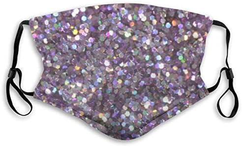 GlGitter Sparkles Shimmer Face Shields Comfy Breathable Balaclavas with Adjustable Ear Loops