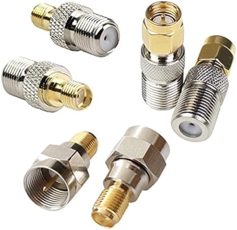exgoofit F-Type to SMA Male Female 2 Sets 6pcs RF Coaxial Coax Adapter Connector