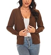 Women's Crew Neck Button Down Long Sleeve Cardigan Sweater