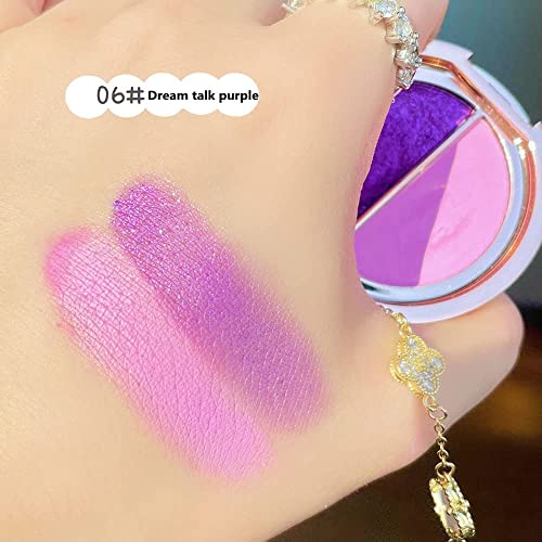 Timipoo Double Color Eye Shadow, High Pigment Eye Makeup Palette, Matte Shimmer Metal Eye Shadow Powder, Waterproof And Durable Color Eye Shadow (06#Dream Talk Purple) #TOP1
