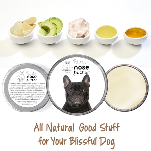 Image of The Blissful Dog French Bulldog Brindle Nose Butter, Versatile Dog Nose Balm for Dry Nose, Handcrafted Nose Moisturizer, Easy-to-Apply Dog Essentials, Unscented, 1 oz.