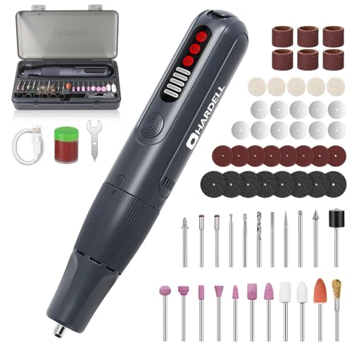 HARDELL Cordless Rotary Tool Kit 8V, 5-Speed Rotary Tool with Digital Display & Auto-Lock Chuck, Quick-Change Power Rotary Tool with Light for Drilling, Engraving, Pet Grooming, DIY Crafts