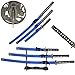 Snake Eye Tactical Fantasy Dragon Design 3 Piece Samurai Katana Set w/Free Sword Stand Blue