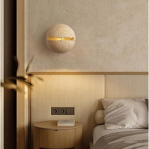 Appliques murales en travertin jaune nordique pour éclairage intérieur moderne