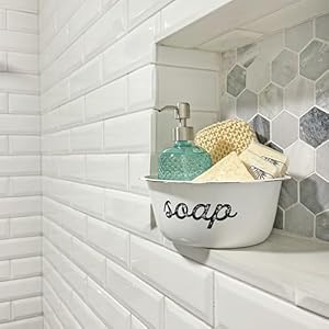 AuldHome Design Enamelware Spa Basin Set (Set of 3); White Rustic Farmhouse Decor Spa Bowls for Bathroom Storage and Home Decor AuldHome Design Enamelware Spa Basin Set Set of 3 White Rustic Farmhouse Decor Spa Bowls for Bathroom Storage and Home Decor