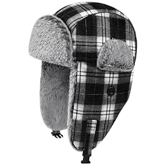 Plaid Black/White With Grey Fur