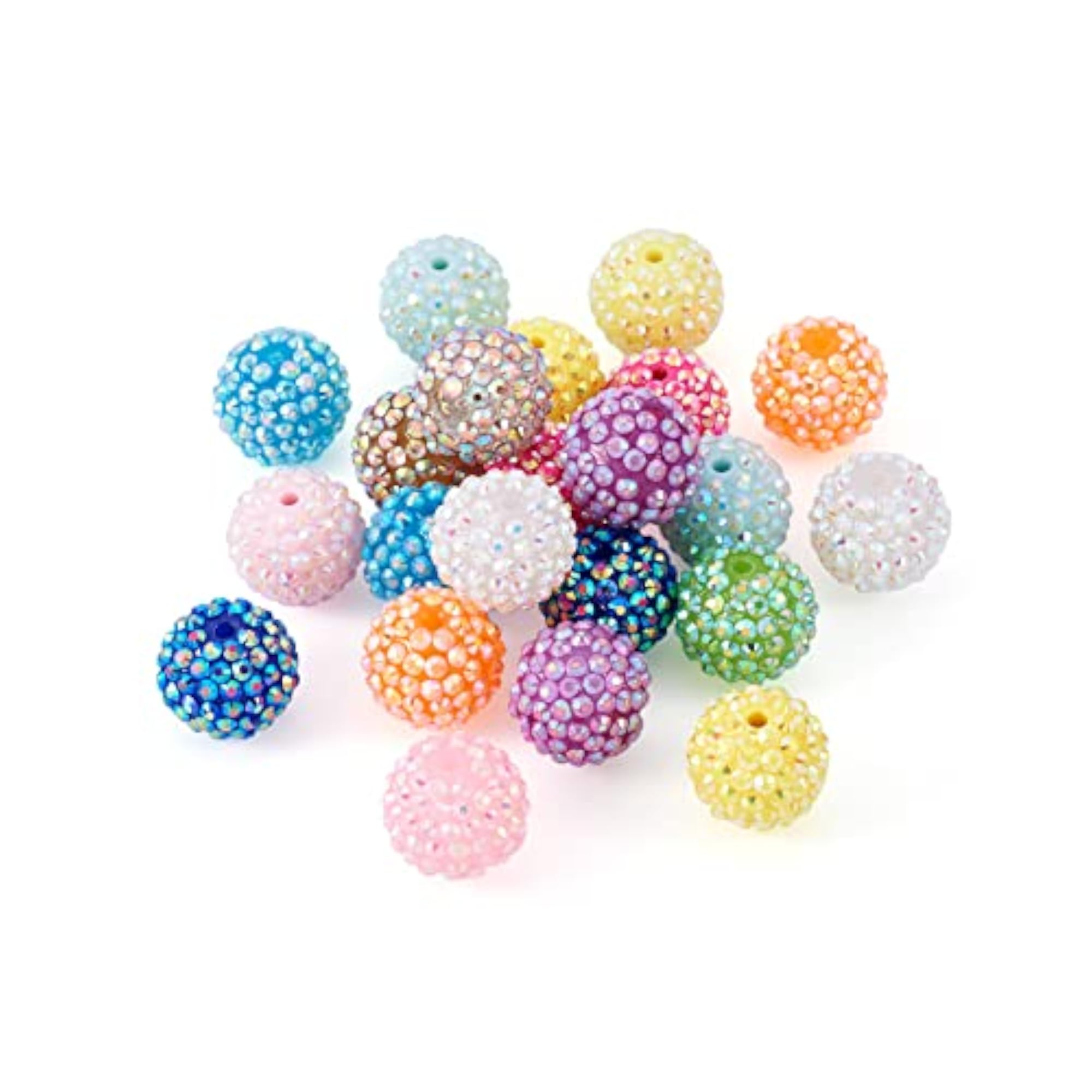 100pcs 20mm Mixed Round Disco Ball Beads Set