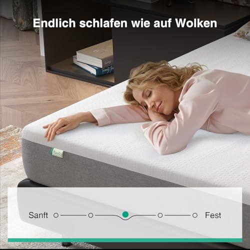 Novilla Matratze 140x200, Höhe 18 cm 7-Zonen Gel Memory Schaum Kaltschaummatratze für Jede Schlafposition, Härtegrad H3 Öko-Tex Zertifiziert, Atmungsaktive Rollmatratze mit Bezug abnehmbar & waschbar