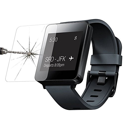 PINHEN Watch Screen Protector Compatible with LG G Watch W100 -Tempered Glass 0.3mm Real Tempered Glass 9H Hardness