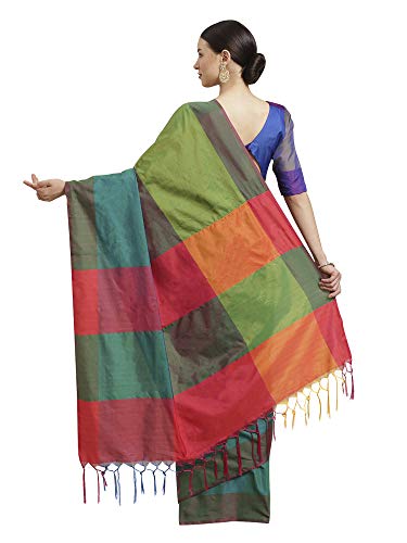 Image of SAREE MALL Women's silk blend Saree with Unstitched Blouse Piece (Free size Multicolored NVTA2601)