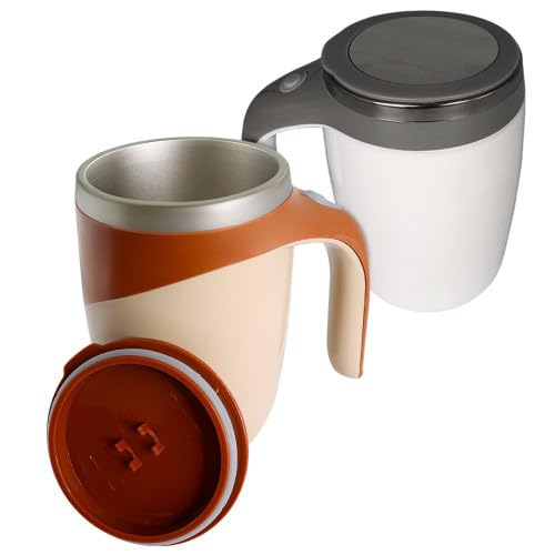 Caneca Mixer Elétrica Portátil Inox 380ml – Mistura Café, Shake e Whey Sem Esforço