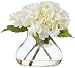 Nearly Natural 1356-CR Blooming Hydrangea with Vase, Cream