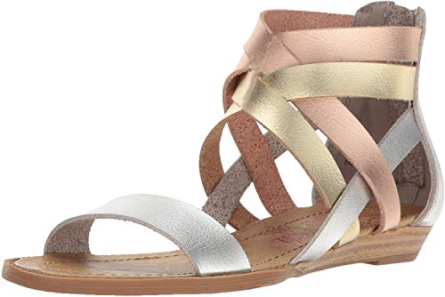 Blowfish Malibu Girls Billa-K, Silver/Rosegold/Gold Dyecut Polyurethane, 3 M Us Big Kid #TOP16