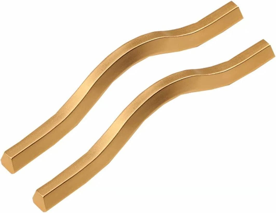 Vintage Ceramic Drawer Knobs,Cabinet Wardrobe Bow Pull Handles,2 Pack Kitchen Pulls for Kitchen Cabinet Hardware Black Pulls Arched for Cabinets(Gold,Hole Distance 128 mm)