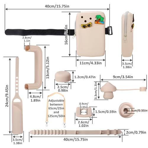 MiiMoo 7 PCS Stanley Cup Accessories Set Including Water Bottle Phone Holder, Straw Cover, Spill Stoppers, Chapstick Holder, Handle Protective Cover and Strap, Suitable for Stanley Tumbler (Beige) by MiiMoo - Image 7