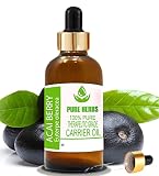 Pure Herbs Huile de baie d'açaï pure et naturelle de qualité thérapeutique avec compte-gouttes 15 ml