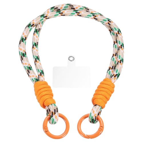 uxcell Phone Wrist Strap, Braided Hand-Free Cell Phone Orange Hook Lanyard, Colorful Keychain Wristlet for Women Smartphones Purse Accessories, Mixed/Orange