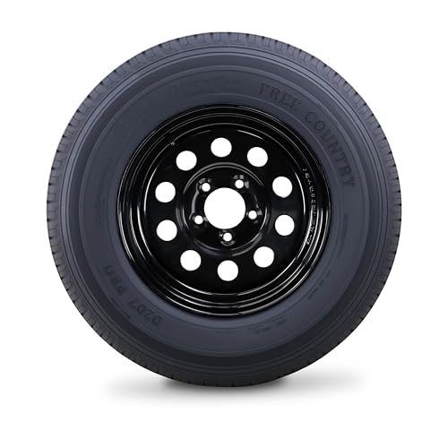 Image of Free Country Trailer Tire Wheel ST205 /75R14 8-Ply 105N 5X4.5 inch Black Mod Rim