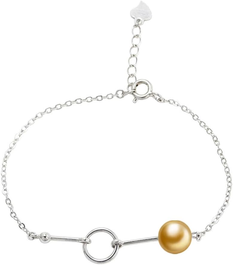 Wife Jewelry Gifts - Genuine South Sea Golden Pearl Jewelry Bracelet for Women, Birthday Jewelry for Girlfriend, Valentine's Day for Wife, Mother's Day for Mom Grandma, Gifts for Her NO33705