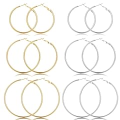 6 pairs Gold and Silver 40mm50mm60mm