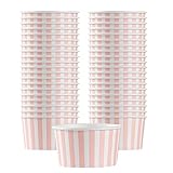 Coppetta 8-Ounce Dessert Cups, 50 Disposable Ice Cream Cups - Lids Sold Separately, Sturdy, Pink And White Paper FroYo Bowls, For Hot And Cold Foods, Perfect For Gelato Or Mousse - Restaurantware